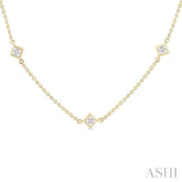 1 1/2 Ctw Princess Cut Diamond Fashion Necklace in 14K Yellow Gold